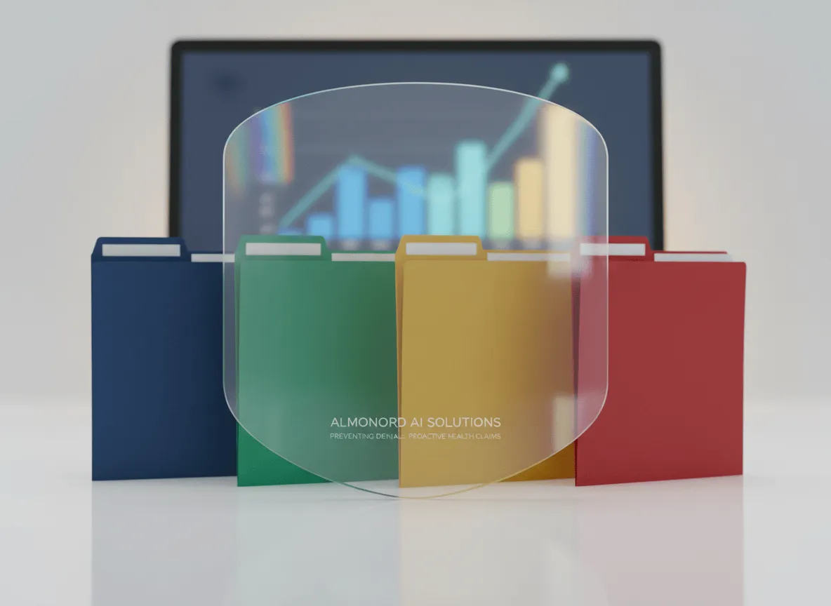 Folders protected by a transparent shield, representing denial prevention